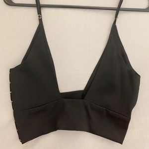 AreYouAmI Elara black silk top